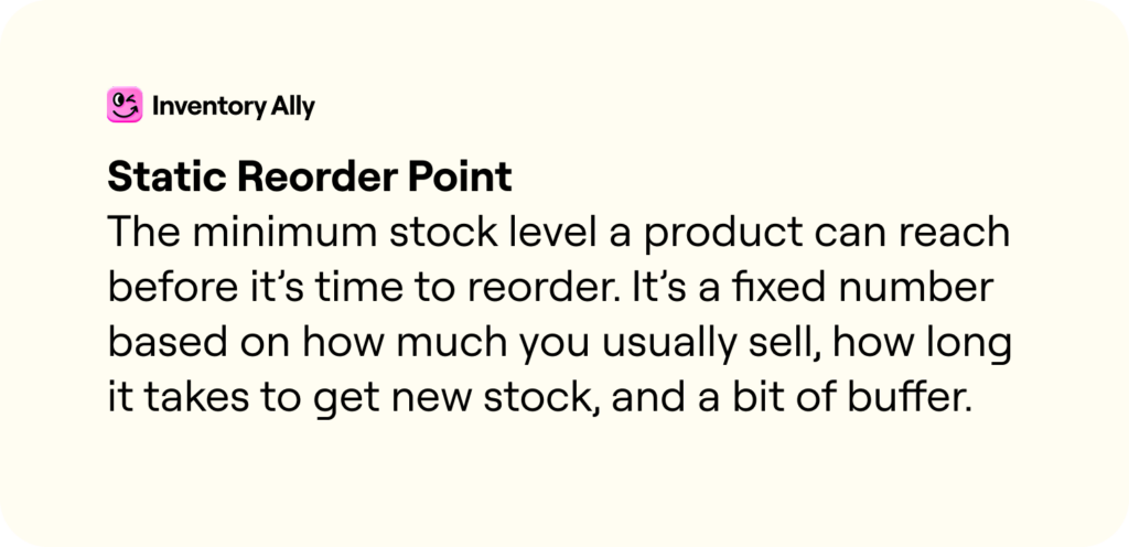 static reorder point meaning inventory